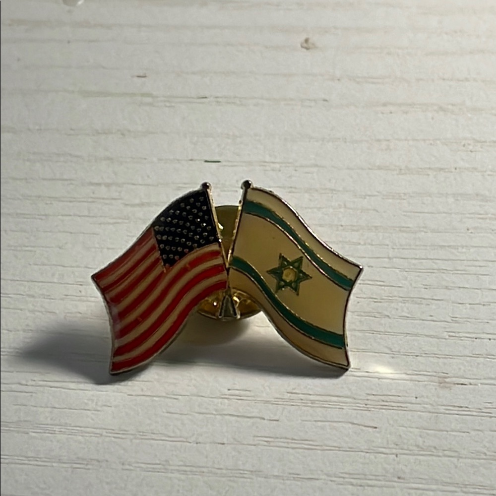Vintage American and Israeli Flag Pin
